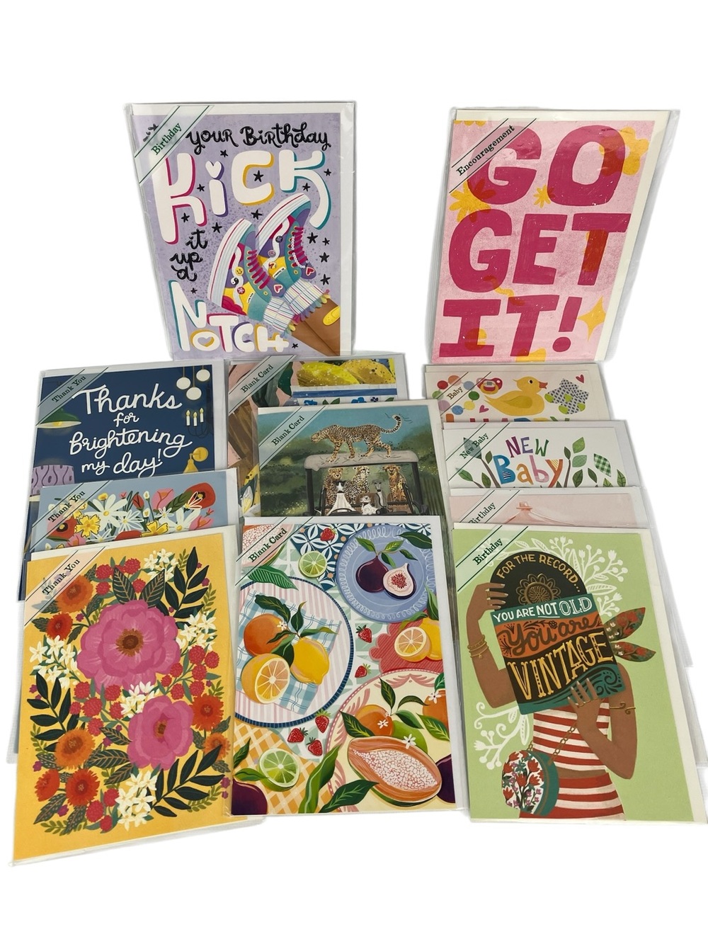 12 Trader Joe's Greeting Cards Birthday Thank You New Baby Encouragement Blank